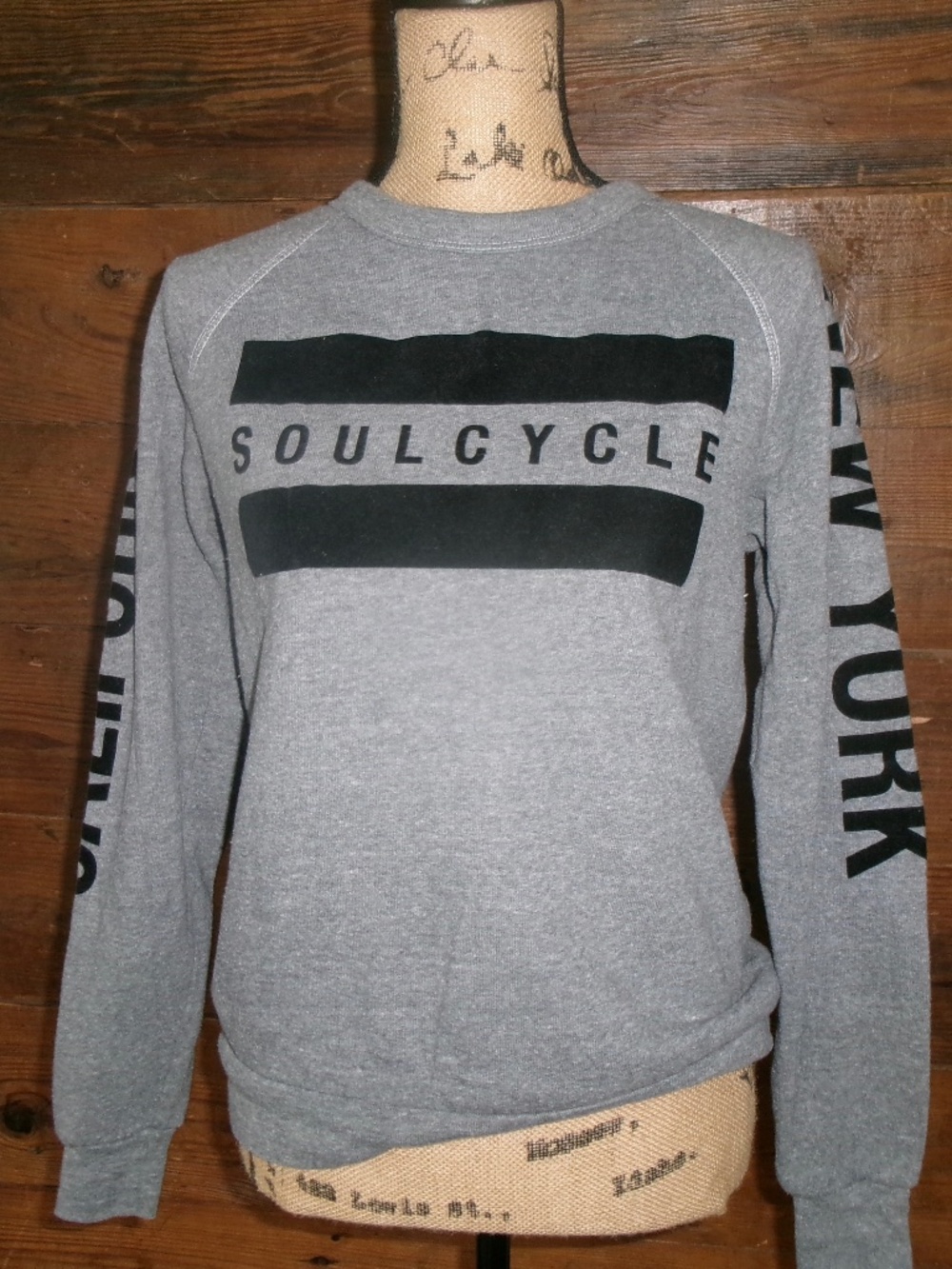 SoulCycle grey graphic jumper size S
